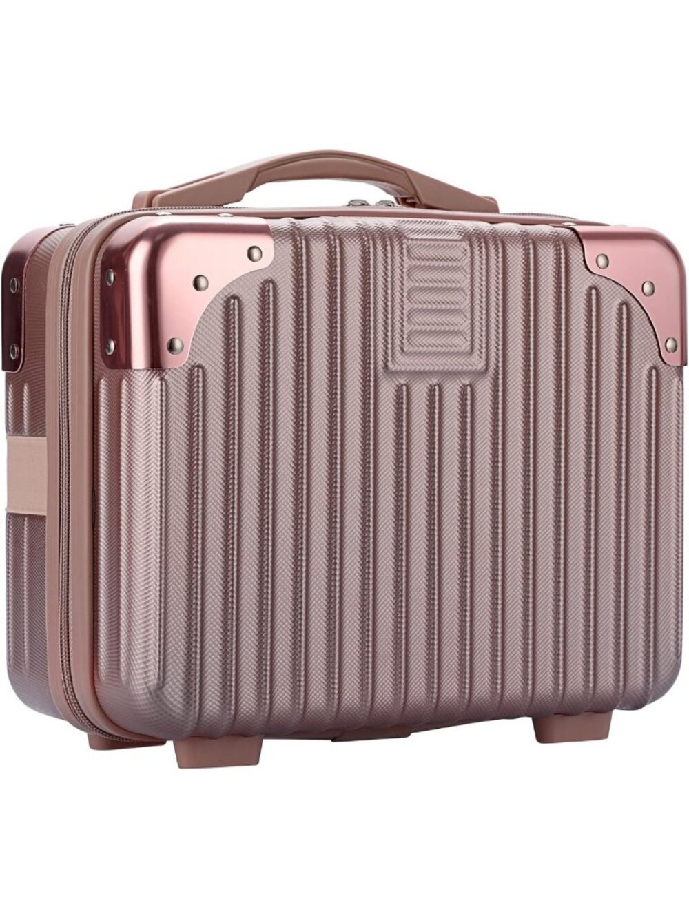 Portable Hard Shell Cosmetic Travel Case - Mini Makeup Suitcase with Elastic